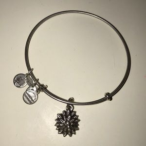 silver flower alex and ani bracelet